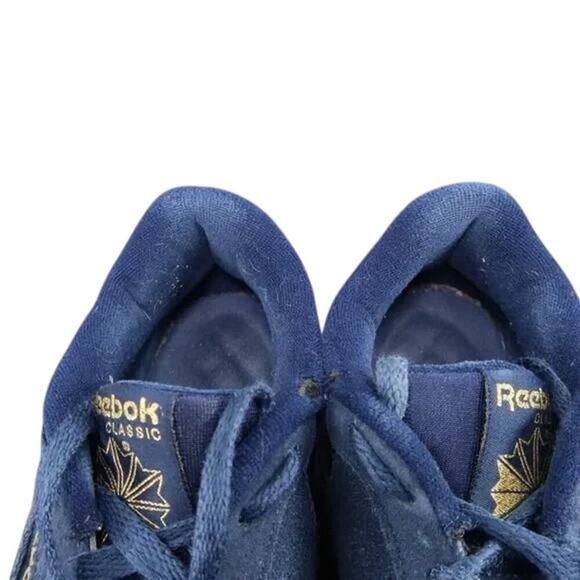 Reebok Shoes Womens 7.5 Sneakers Classic Lifestyle Trainers Blue Leather Lace Up - Picture 5 of 13